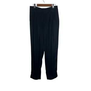 Gap Women's Pants Black‎ Pleated Pockets High Rise Taper Ankle Trouser Size 0
